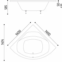 Sanitaire Pack baignoire d'angle 140x140 POP avec tablier* Baignoire D'Angle
