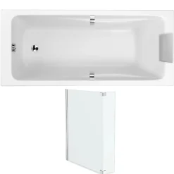 Jacob Delafon Pack baignoire droite 180 X 90 Odéon up + pare bain 2 volets chromé