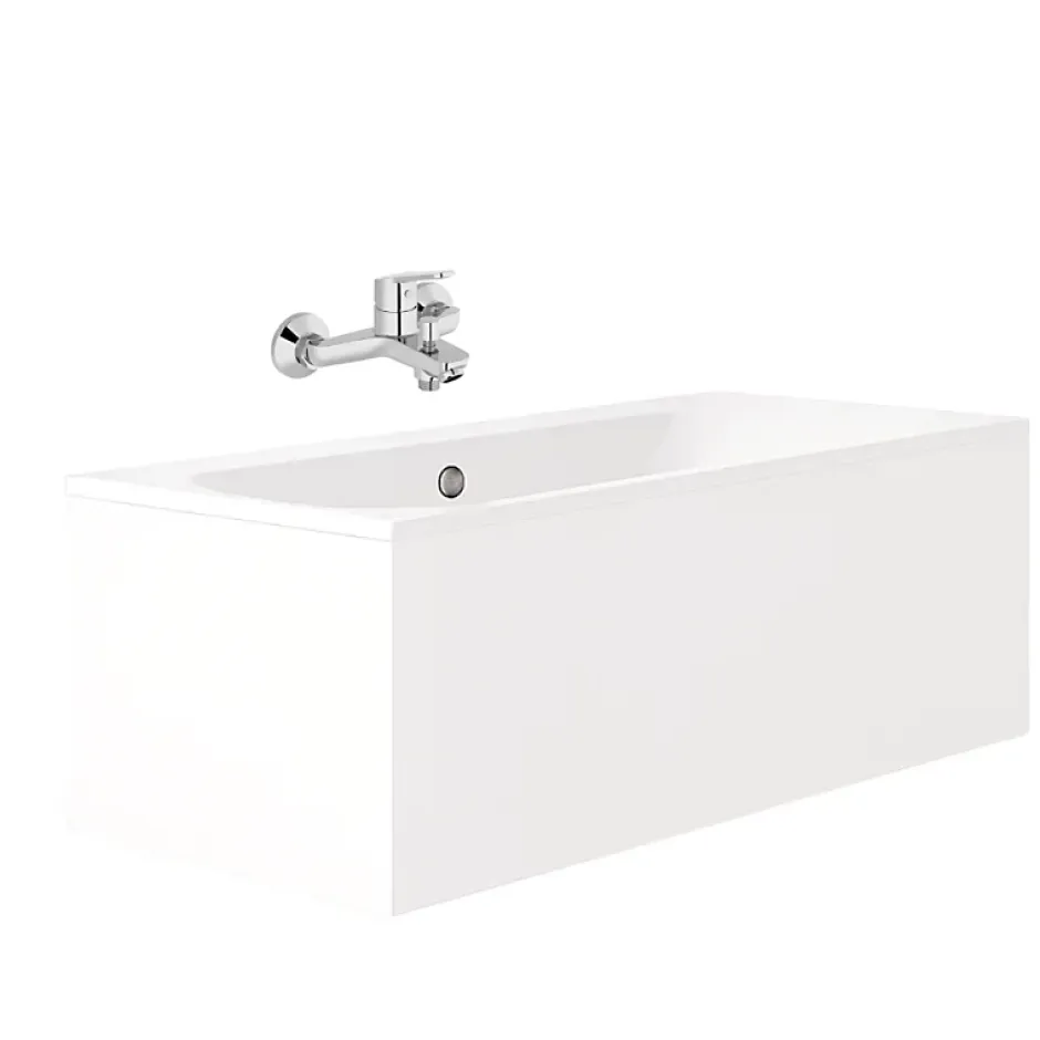 Jacob Delafon Pack baignoire droite 170 x 75 Elise + mitigeur bain douche chromé + vidage* Baignoire Droite