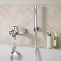 Jacob Delafon Pack baignoire droite 170 x 75 Elise + mitigeur bain douche chromé + vidage* Baignoire Droite