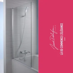 Jacob Delafon Pack baignoire droite Odéon Up + pare bain 1 volet + tablier + vidage