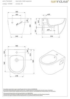 Sanindusa Pack Bidet suspendu céramique+Bâti support Sanibold 50 blanc (bidet + Bâti support)* Bidet