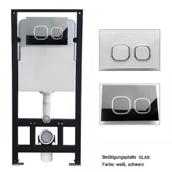 Bernstein Pack Bâti-support + Toilettes Japonais céramique, WC lavant + télécommande - 38,4x59,3x38cm - PRO+ 1102 - Plaque verre blanc* Wc Japonais