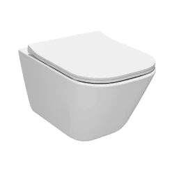 Geberit Pack Bâti-support + WC sans bride Roca Gap + Abattant slim, softclose + Plaque blanche (GAPGEB3)* Wc Suspendu
