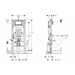 Geberit Pack complet WC UP320 + Cuvette ONE TurboFlush + Plaque Chromé Brillant* Wc Suspendu
