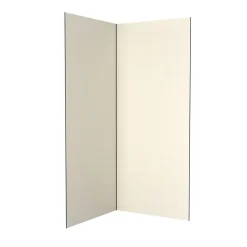 Galedo Pack de 2 panneaux muraux de salle de bains, ivoire avec profilés noirs, l.90+90 x H.210 x P.0,3 cm, Alucolors* Panneau Mural De Salle De Bains
