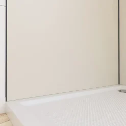 Galedo Pack de 2 panneaux muraux de salle de bains, ivoire avec profilés noirs, l.90+90 x H.210 x P.0,3 cm, Alucolors* Panneau Mural De Salle De Bains