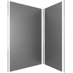 Galedo Pack de 2 panneaux muraux de salle de bains, gris foncé avec profilés chromés, l.120+90 x H.210 x P.0,3 cm, Alucolors* Panneau Mural De Salle De Bains