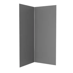 Galedo Pack de 2 panneaux muraux de salle de bains, gris foncé avec profilés chromés, l.90+90 x H.210 x P.0,3 cm, Alucolors* Panneau Mural De Salle De Bains