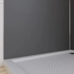Galedo Pack de 2 panneaux muraux de salle de bains, gris foncé avec profilés chromés, l.90+90 x H.210 x P.0,3 cm, Alucolors* Panneau Mural De Salle De Bains