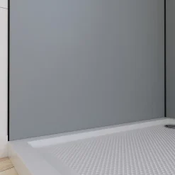 Galedo Pack de 2 panneaux muraux de salle de bains, gris avec profilés noirs, l.90+90 x H.210 x P.0,3 cm, Alucolors* Panneau Mural De Salle De Bains