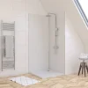 Galedo Pack de 2 panneaux muraux de salle de bains, blanc avec profilés chromés, l.90+90 x H.210 x P.0,3 cm, Alucolors* Panneau Mural De Salle De Bains