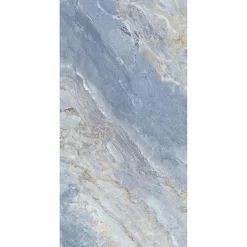 Schulte Pack de 2 panneaux muraux de salle de bains l.100 x H.255 cm, effet marbre bleu, DécoDesign Softtouch