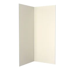 Galedo Pack de 2 panneaux muraux de salle de bains, ivoire avec profilés chromés, l.90+90 x H.210 x P.0,3 cm, Alucolors* Panneau Mural De Salle De Bains