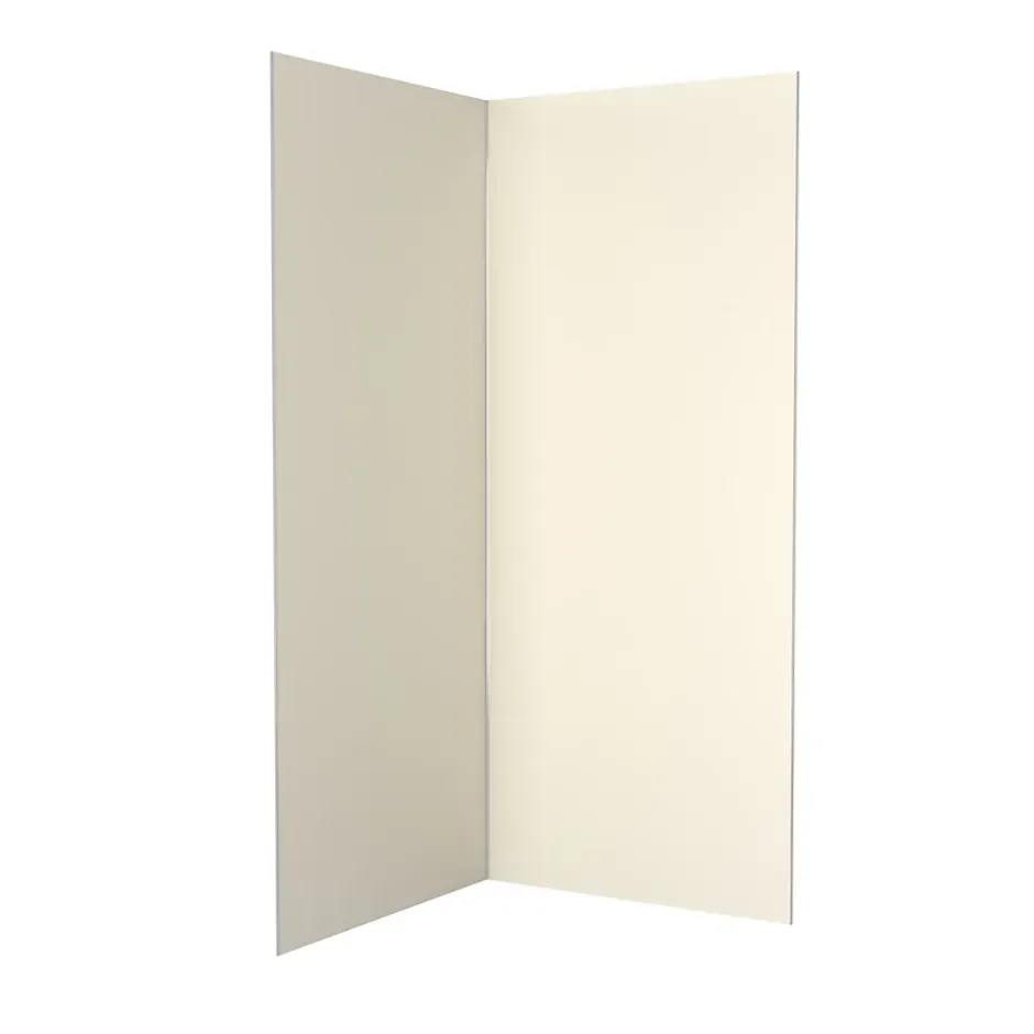 Galedo Pack de 2 panneaux muraux de salle de bains, ivoire avec profilés chromés, l.90+90 x H.210 x P.0,3 cm, Alucolors* Panneau Mural De Salle De Bains