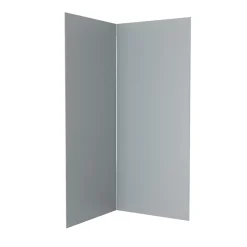Galedo Pack de 2 panneaux muraux de salle de bains, gris avec profilés chromes, l.90+90 x H.210 x P.0,3 cm, Alucolors