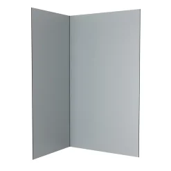 Galedo Pack de 2 panneaux muraux de salle de bains, gris avec profilés noirs, l.120+90 x H.210 x P.0,3 cm, Alucolors* Panneau Mural De Salle De Bains