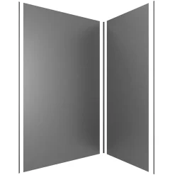 Galedo Pack de 2 panneaux muraux de salle de bains, gris foncé avec profilés noirs, l.120+90 x H.210 x P.0,3 cm, Alucolors* Panneau Mural De Salle De Bains