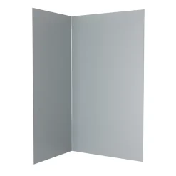 Galedo Pack de 2 panneaux muraux de salle de bains, gris avec profilés chromés, l.120+90 x H.210 x P.0,3 cm, Alucolors