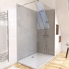 Galedo Pack de 2 panneaux muraux de salle de bains, gris effet pierre avec profilés chromés, l.120+90 x H.210 x P.0,3 cm, Homestone* Panneau Mural De Salle De Bains