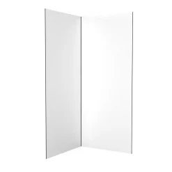 Galedo Pack de 2 panneaux muraux de salle de bains, blanc avec profilés noirs, l.90+90 x H.210 x P.0,3 cm, Alucolors