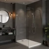 Swiss Aqua Technologies Pack Douche Complet : Paroi Walk-In 120x200 Chrome + Colonne SAT 3 Jets + Receveur Marbre Coulé Blanc 120x80 (SAT120C7PR128W)* Receveur De Douche