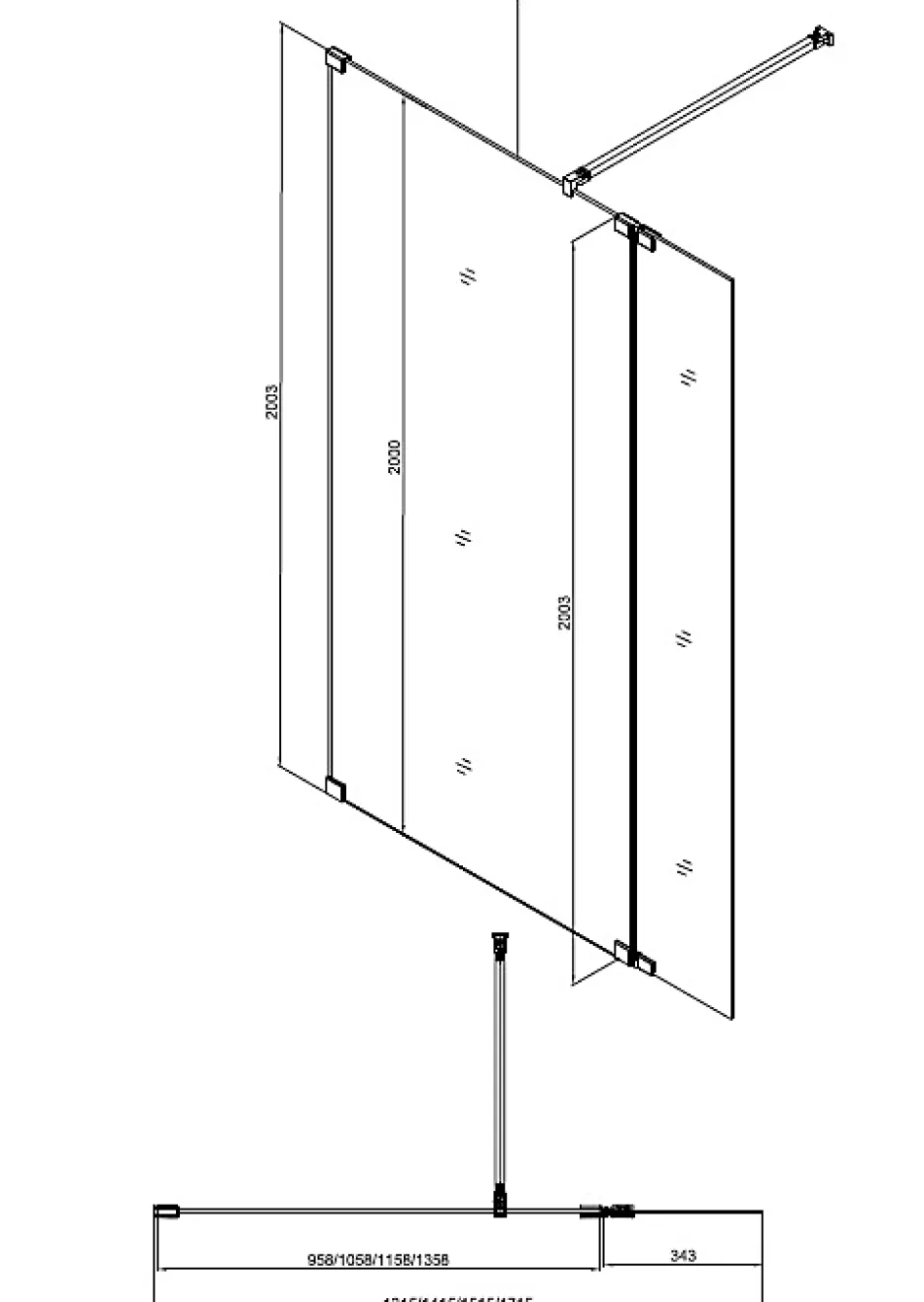 Swiss Aqua Technologies Pack Douche Complet : Paroi Walk-In 120x200 Chrome + Colonne SAT 3 Jets + Receveur Marbre Coulé Blanc 120x80 (SAT120C7PR128W)* Receveur De Douche