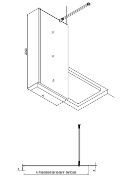 Swiss Aqua Technologies Pack Douche Complet : Paroi Walk-In 120x200 Chrome + Colonne SAT 3 Jets + Receveur Marbre Coulé Blanc 120x80 (SAT120C7PR128W)* Receveur De Douche