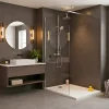 Swiss Aqua Technologies Pack Douche Complet avec Paroi Walk-In 100x200 Chrome + Colonne SAT 3 Jets + Receveur Marbre Coulé Blanc 120x80 (SAT100C7PR128W)* Receveur De Douche
