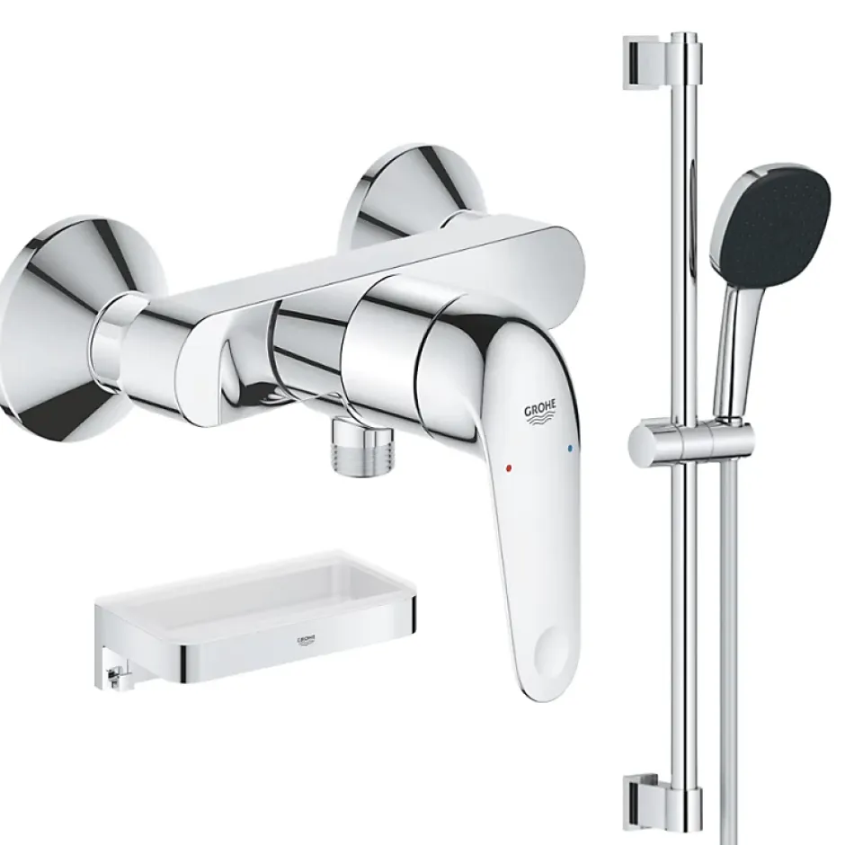 Grohe Pack douche mécanique Swift 2023 avec ensemble de douhe Vitalio Comfort 110 et tablette