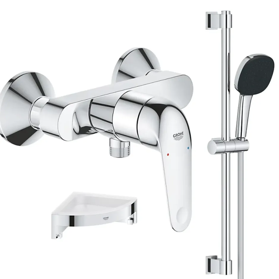 Grohe Pack douche mécanique Swift 2023 avec ensemble de douche Vitalio Comfort 110 et tablette en angle* Colonne De Douche Mécanique