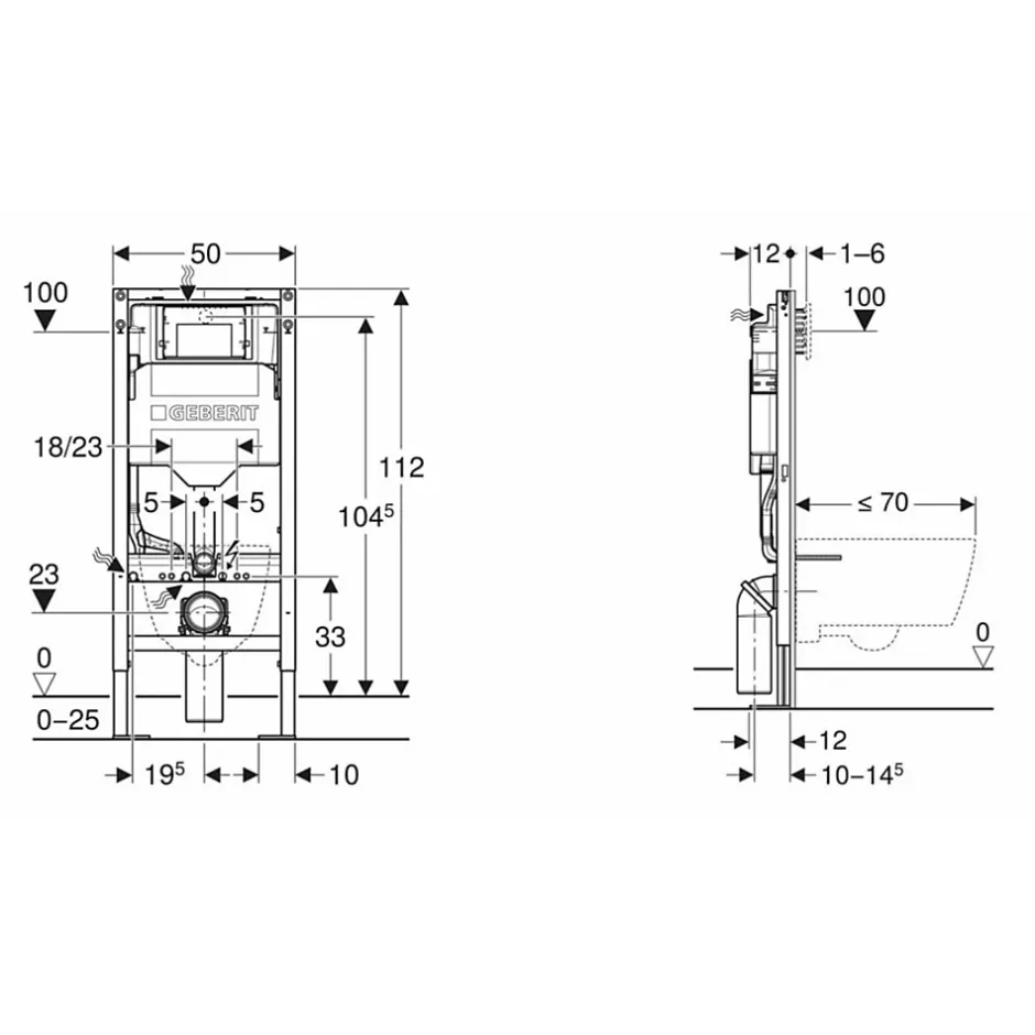 Geberit Pack UP320 + Cuvette sans bride KELOS Flush Gris Clair + Plaque Sigma Chromé Mat* Wc Suspendu