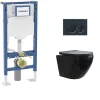 Geberit Pack UP320 + Cuvette sans bride KELOS Noir Flush Mat + Plaque Sigma Noir