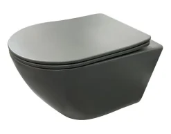 Geberit Pack UP320 + Cuvette sans bride KELOS Flush Gris Foncé + Plaque Sigma Chromé Mat