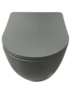 Geberit Pack UP320 + Cuvette sans bride KELOS Flush Gris Foncé + Plaque Sigma Chromé Mat