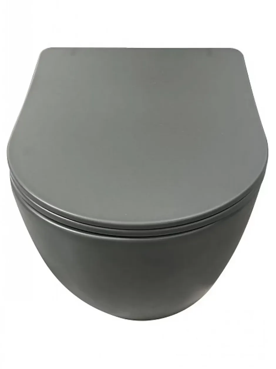 Geberit Pack UP320 + Cuvette sans bride KELOS Flush Gris Foncé + Plaque Sigma Chromé Mat