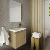 Planète Bain Pack lave mains avec miroir Porto Chêne hamilton - Marque allibert* Ensemble Meuble De Salle De Bains