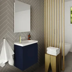 Planète Bain Pack lave mains avec miroir Porto Bleu nuit - Marque allibert* Lave-Mains