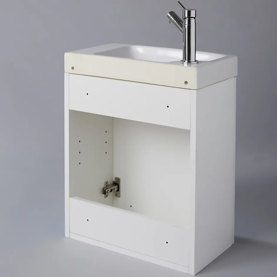 Planète Bain Pack lave-mains Blanc brillant - Robinetterie Eau froide à gauche - L.42.5 X H.52.5 cm - Hamac 2