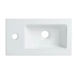Bain-Bain Pack Meuble Lave-main prémonté blanc-Vasque blanche-Robinet chromé- Crochet chromé -* Lave-Mains