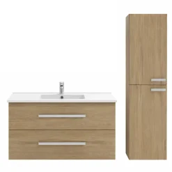 Jacob Delafon Pack meuble vasque 100 cm Ola up chêne + colonne* Ensemble Meuble De Salle De Bains