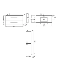 Jacob Delafon Pack meuble vasque 100 cm Ola up chêne + colonne* Ensemble Meuble De Salle De Bains