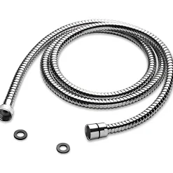 Sanindusa Pack mitigeur baignoire mural Torus chromé mitigeur livré avec douchette Oméga support et flexible 1,70m