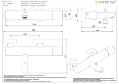 Sanindusa Pack mitigeur bain-douche thermostatique Single Plus avec douchette et support mural chromé* Robinet De Baignoire