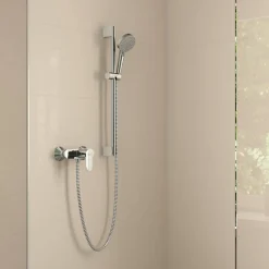 Hansgrohe Pack mitigeur douche mécanique Vernis Blend + Barre Unica S Puro + flexible + Pommeau 2 jets Vernis Blend* Colonne De Douche Mécanique