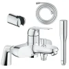 Grohe Pack mitigeur mécanique Swift avec colonnettes + Douchette 1 jet Vitalio Get Stick + Flexible 1750 mm* Robinet De Baignoire