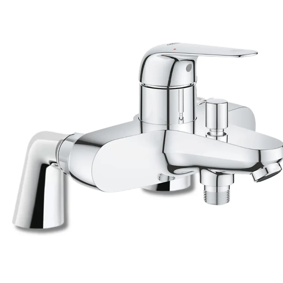 Grohe Pack mitigeur mécanique Swift avec colonnettes + Douchette 1 jet Vitalio Get Stick + Flexible 1750 mm* Robinet De Baignoire
