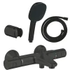 Grohe Pack mitigeur Thermostatique bain douche Precision Start + Douchette 2 jets Vitalio Comfort 110 avec flexible et support