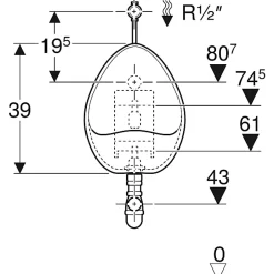 Geberit Pack urinoir pour effet d'eau AUBAGNE 2 en céramique - - 08363900000300