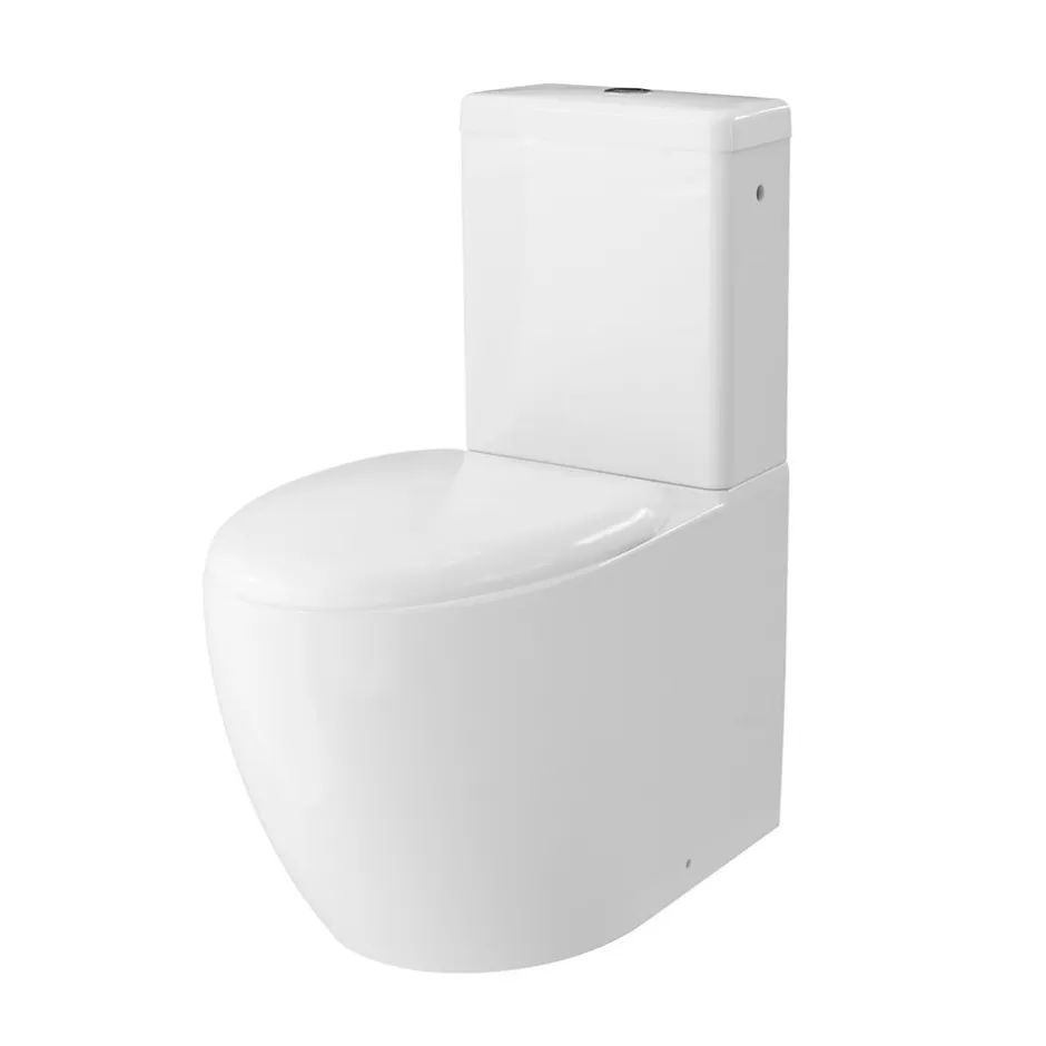 GoodHome Pack WC à poser avec cuvette, abattant et réservoir, Kentia